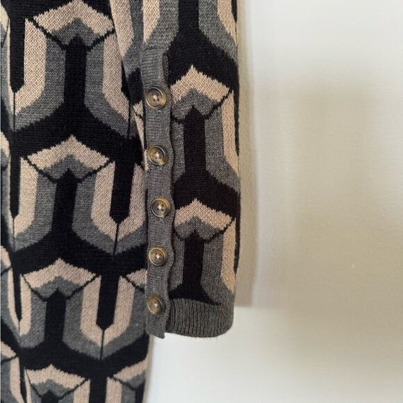 Hatley Size L Long Sleeve Sweater Dress Mod All Over Print Abigail Geometric - Picture 3 of 6